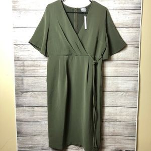 EUC Olive Green ASOS Wrap Dress Size 10